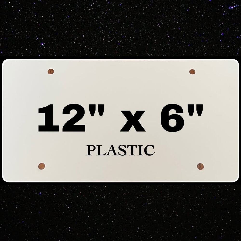 NEW 25pk Blank White Plastic 12”x6" License Plates